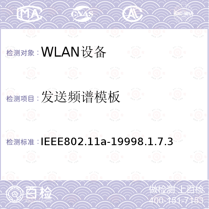 发送频谱模板 信息技术-系统间的通信和信息交换-局域网和城域网-特别需求-第11部分：无线LAN媒介接入控制和物理层规范：对IEEE标准802.11-1999的5GHZ高速物理层的补充