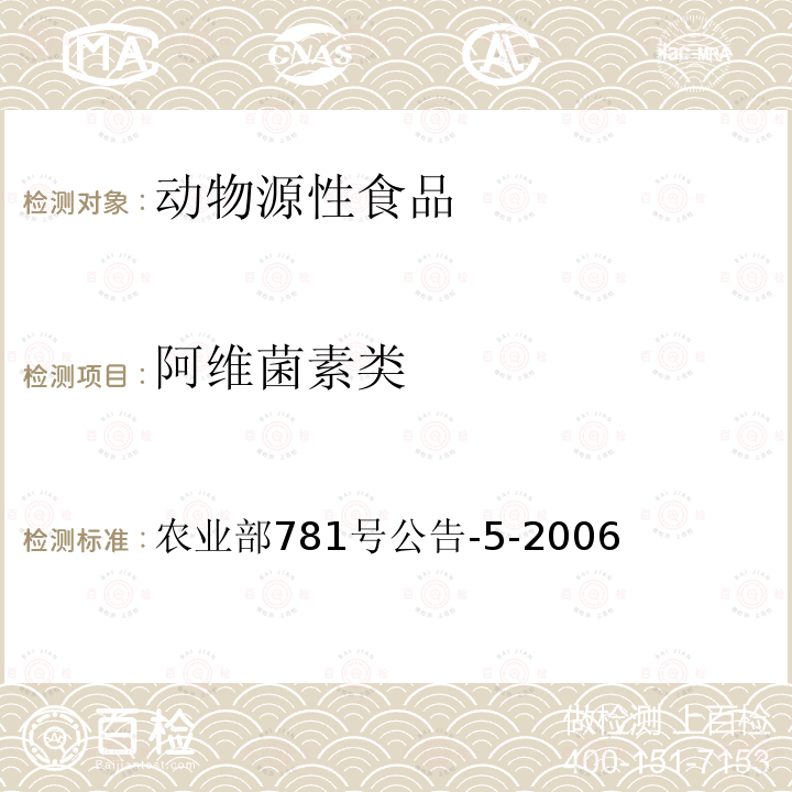 阿维菌素类 动物源食品中阿维菌素类药物残留量的测定 高效液相色谱法