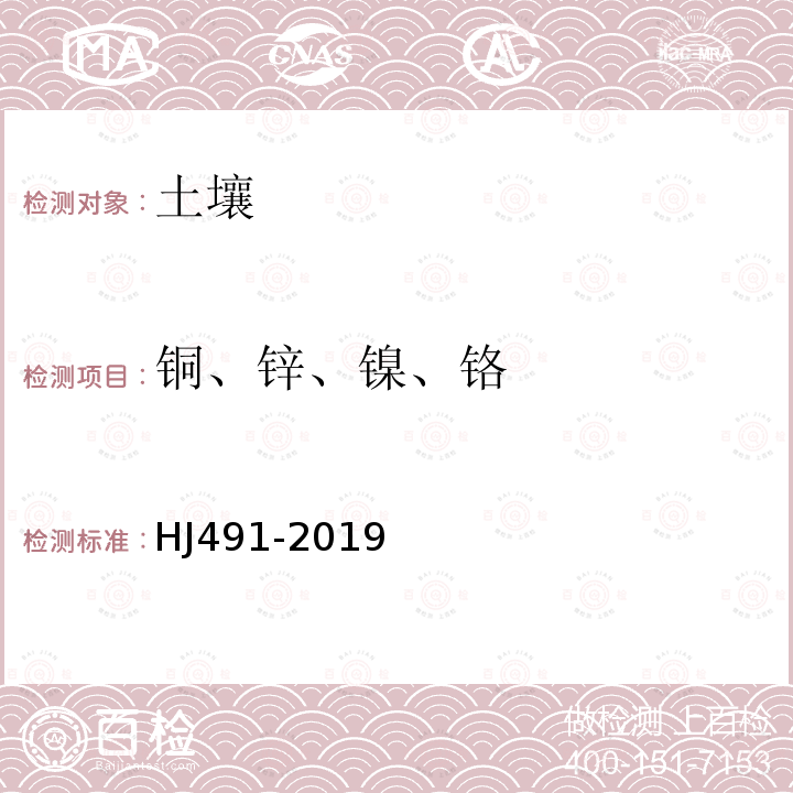 铜、锌、镍、铬 土壤和沉积物 铜、锌、铅、镍、铬的测定 火焰原子吸收分光光度法