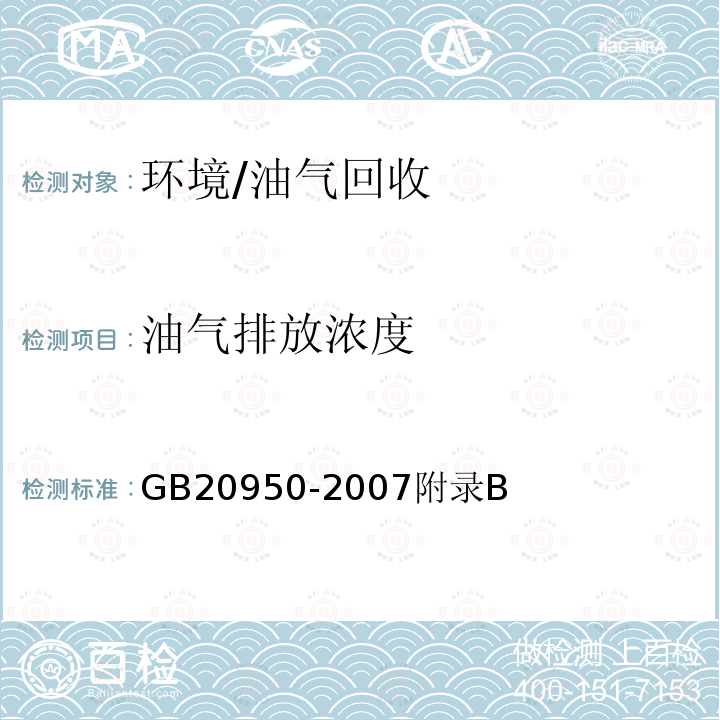 油气排放浓度 储油库大气污染物排放标准 处理装置油气排放检测方法