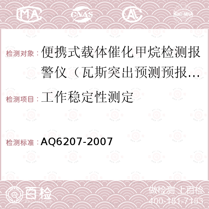 工作稳定性测定 便携式载体催化甲烷检测报警仪