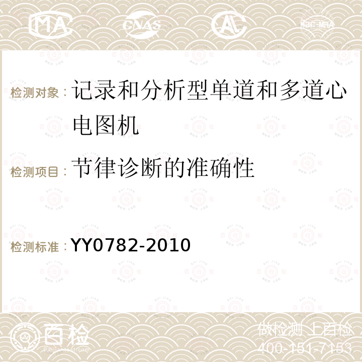 节律诊断的准确性 医用电气设备_第2-51部分:记录和分析型单道和多道心电图机安全和基本性能