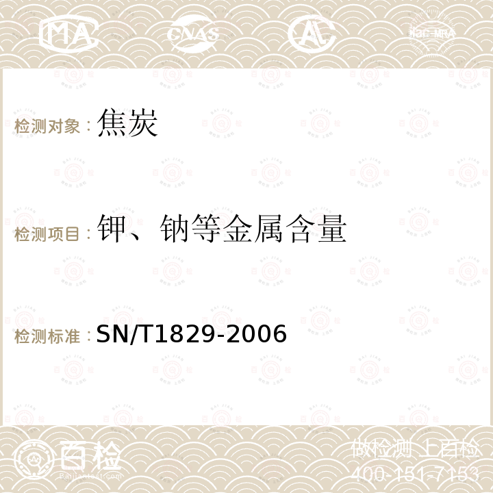 钾、钠等金属含量 石油焦炭中铝、钡、钙、铁、镁、锰、镍、硅、钠、钛、钒、锌含量测定 电感耦合等离子体原子发射光谱(ICPAES)法