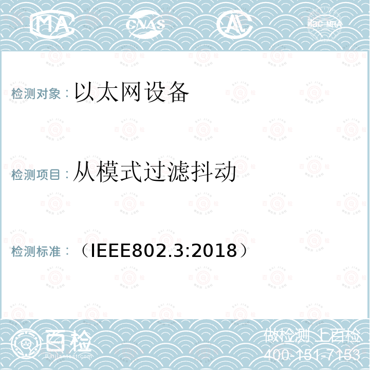 从模式过滤抖动 （IEEE802.3:2018） IEEE 以太网标准