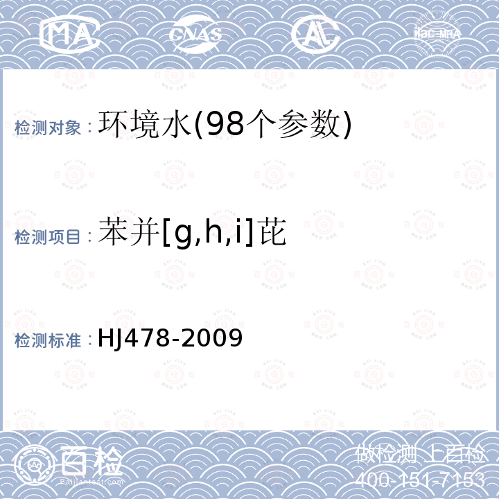 苯并[g,h,i]芘 水质多环芳烃的测定液液萃取和固相萃取高效液相色谱法