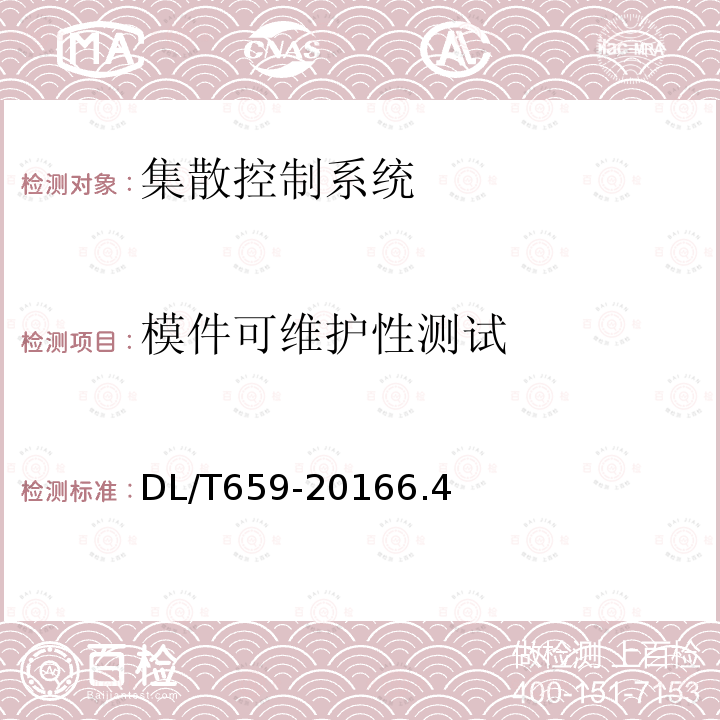 模件可维护性测试 火力发电厂分散控制系统验收测试规程