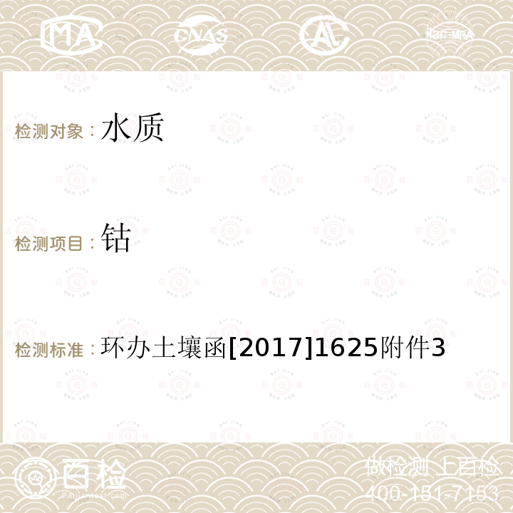 钴 全国土壤污染状况详查 地下水样品分析测试方法技术规定 1-1电感耦合等离子体质谱法