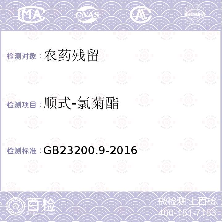 顺式-氯菊酯 食品安全国家标准 粮谷中475种农药及相关化学品残留量的测定 气相色谱-质谱法