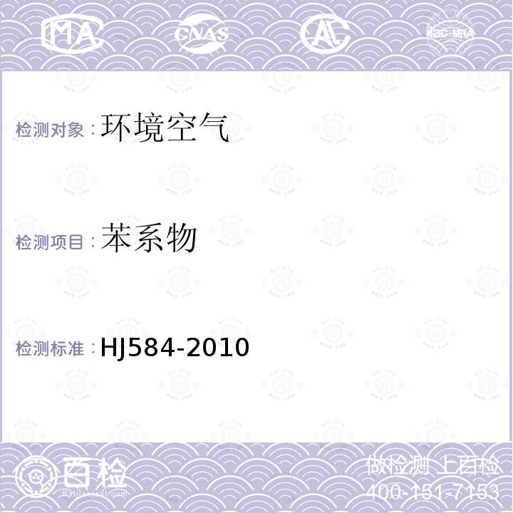 苯系物 環境空氣 苯系物的測定 活性炭吸附-二硫化碳解吸氣相色譜法
