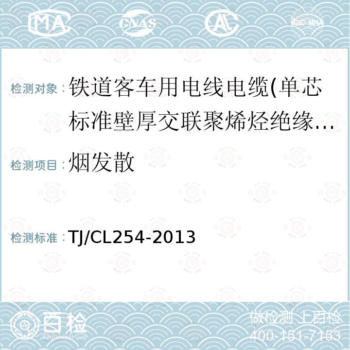 烟发散 铁道客车用电线电缆(单芯标准壁厚交联聚烯烃绝缘型电缆EN50264-2-1)