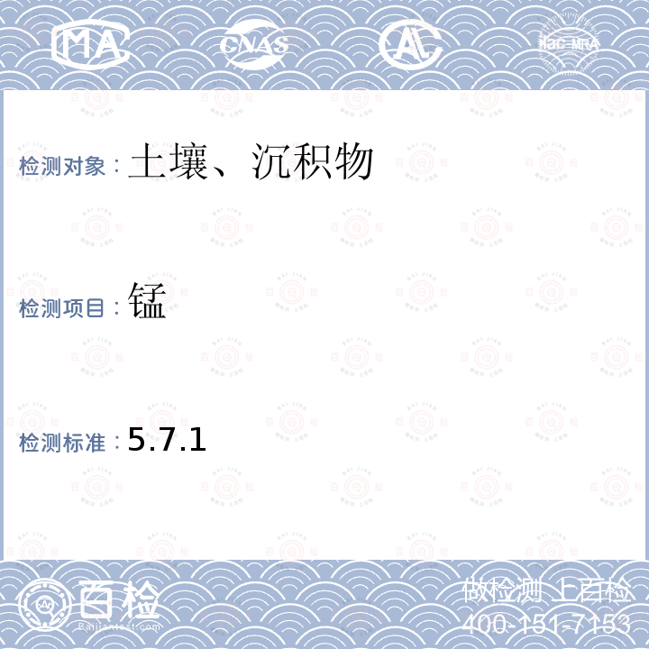 錳 土壤元素的近代分析方法 原子吸收法 (中國環境監測總站 1992年)