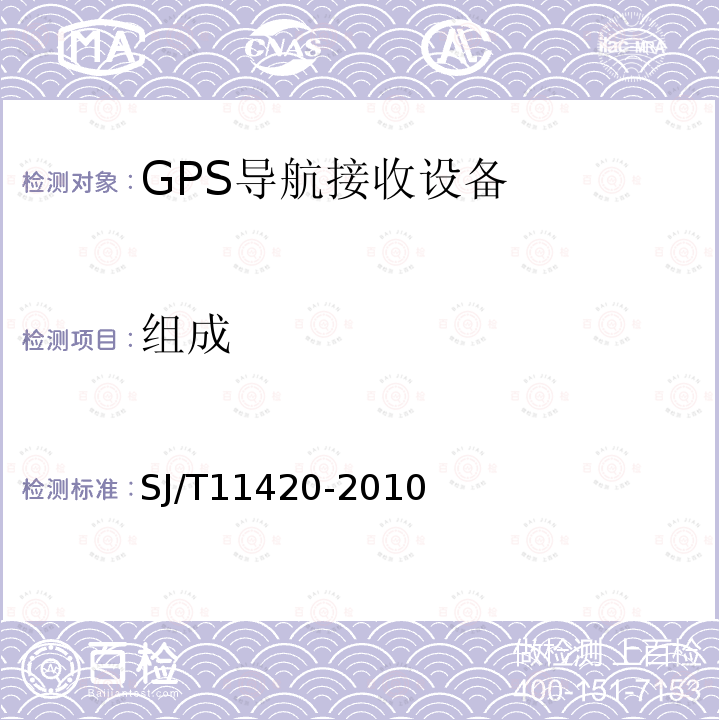 组成 GPS导航接收设备通用规范