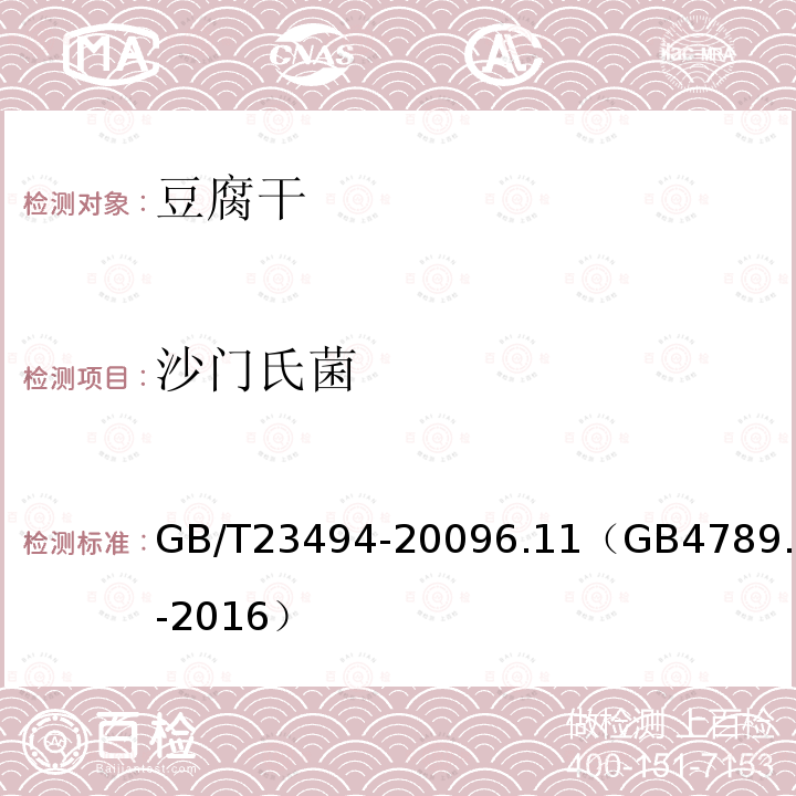沙門氏菌 豆腐干