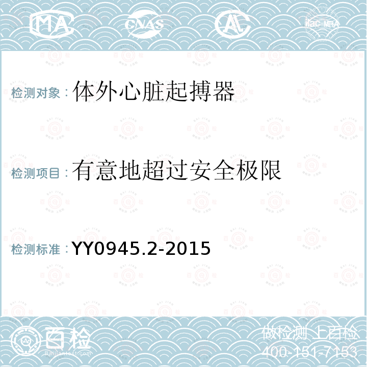 有意地超过安全极限 医用电气设备 第2部分:带内部电源的体外心脏起搏器安全专用要求