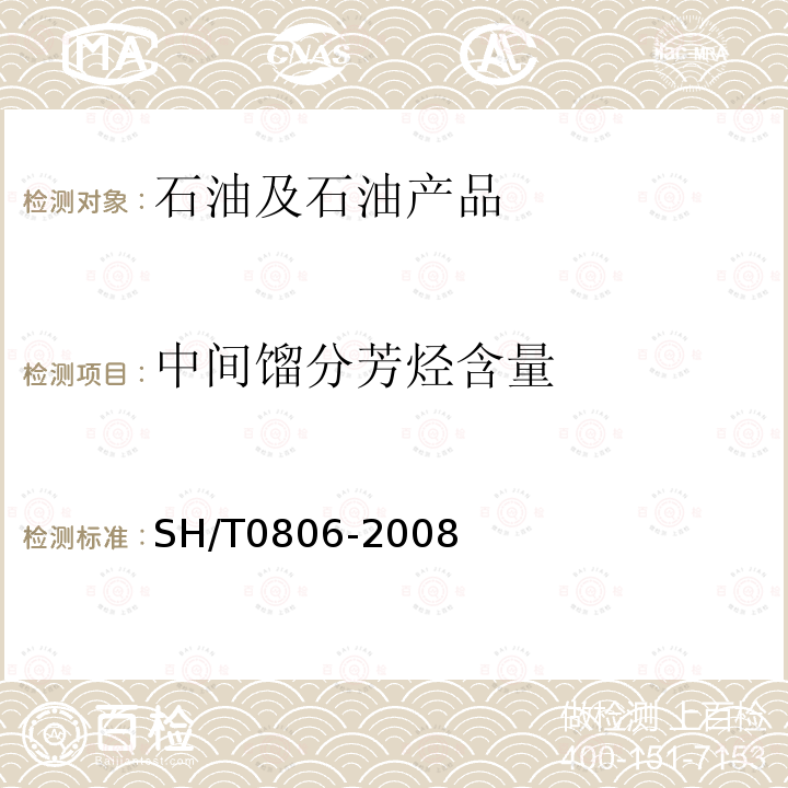 中間餾分芳烴含量 中間餾分芳烴含量測(cè)定法 示差折光檢測(cè)器高效液相色譜法