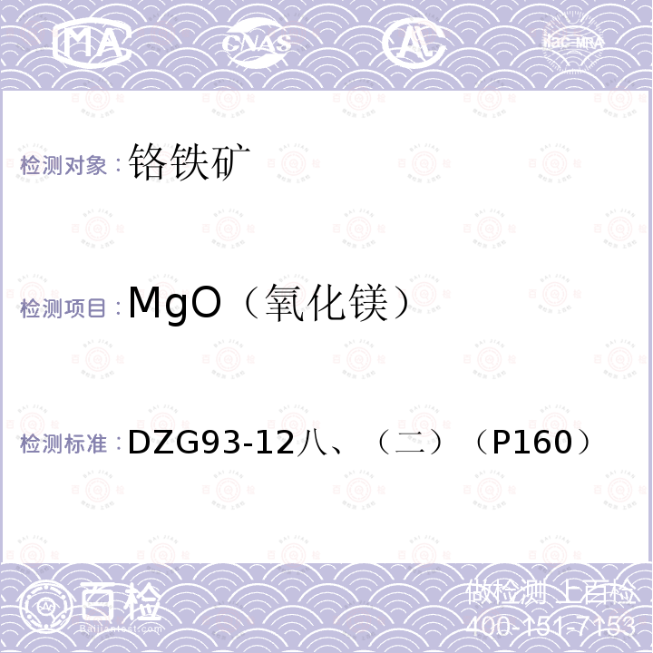 MgO（氧化镁） 铬铁矿石分析规程 EDTA容量法