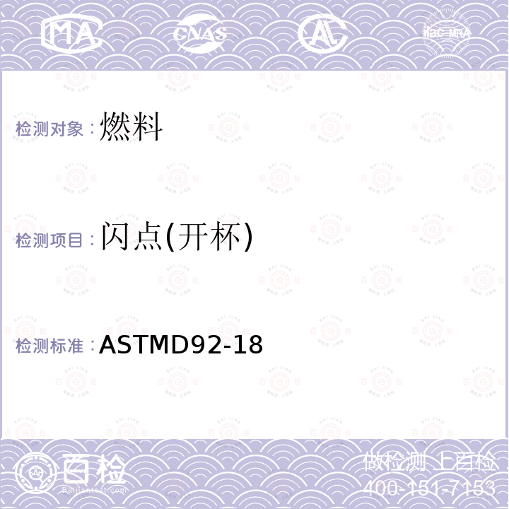 閃點(開杯) 用克利夫蘭德開杯法測定石油產品的閃點和燃點的試驗方法
