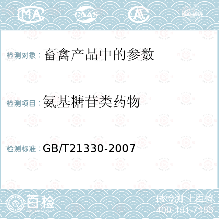 氨基糖苷类药物 动物源食品中链霉素残留量的测定酶联免疫法