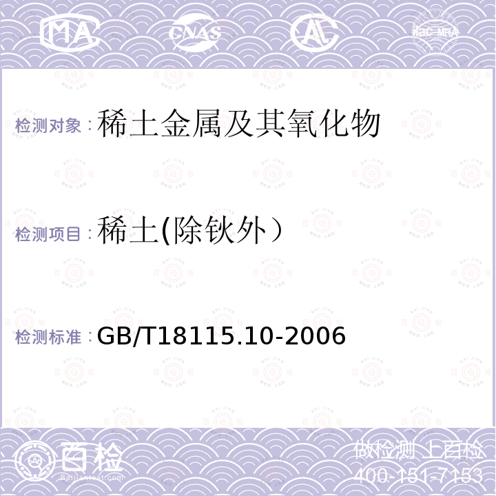 稀土(除钬外） 稀土金属及其氧化物中稀土杂质化学分析方法钬中镧、铈、镨、钕、钐、铕、钆、铽、镝、铒、铥、镱、镥和钇量的测量