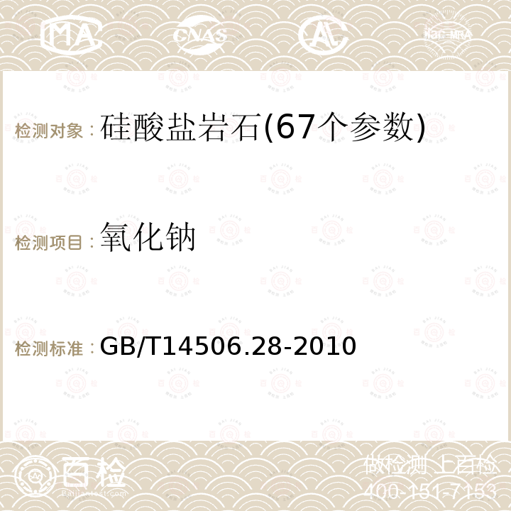 氧化钠 硅酸盐岩石化学分析方法第28部分：X射线荧光光谱测定16个主次成分量