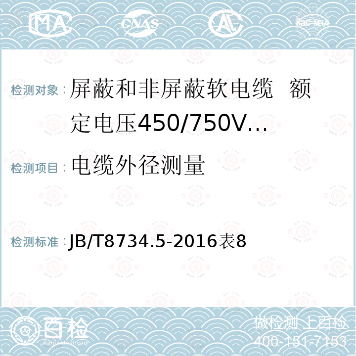 电缆外径测量 额定电压450/750V及以下聚氯乙烯绝缘电缆电线和软线 第5部分：屏蔽电线