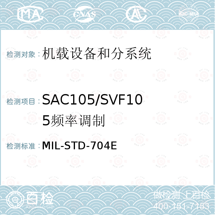 SAC105/SVF105
频率调制 飞机供电特性