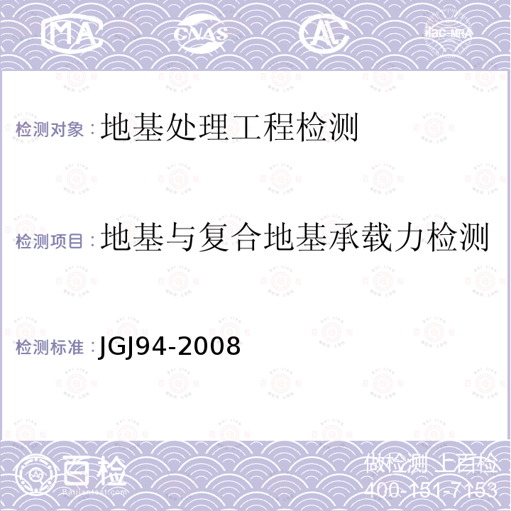 地基与复合地基承载力检测 JGJ 94-2008 建筑桩基技术规范(附条文说明)