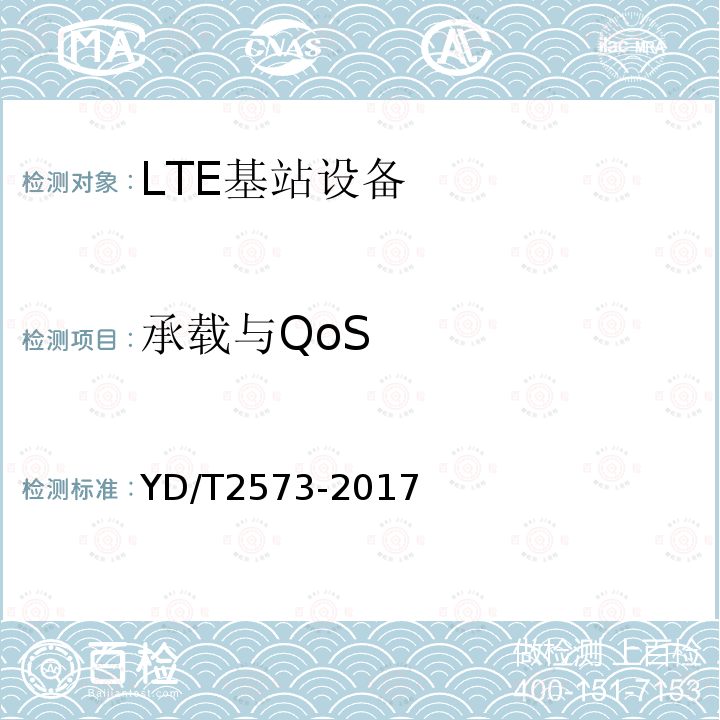 承载与QoS YD/T 2573-2017 LTE FDD数字蜂窝移动通信网 基站设备技术要求（第一阶段）