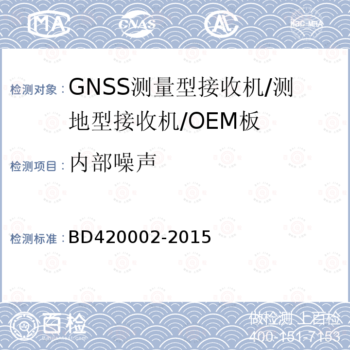 内部噪声 北斗/全球卫星导航系统（GNSS)测量型OEM板性能要求及测试方法