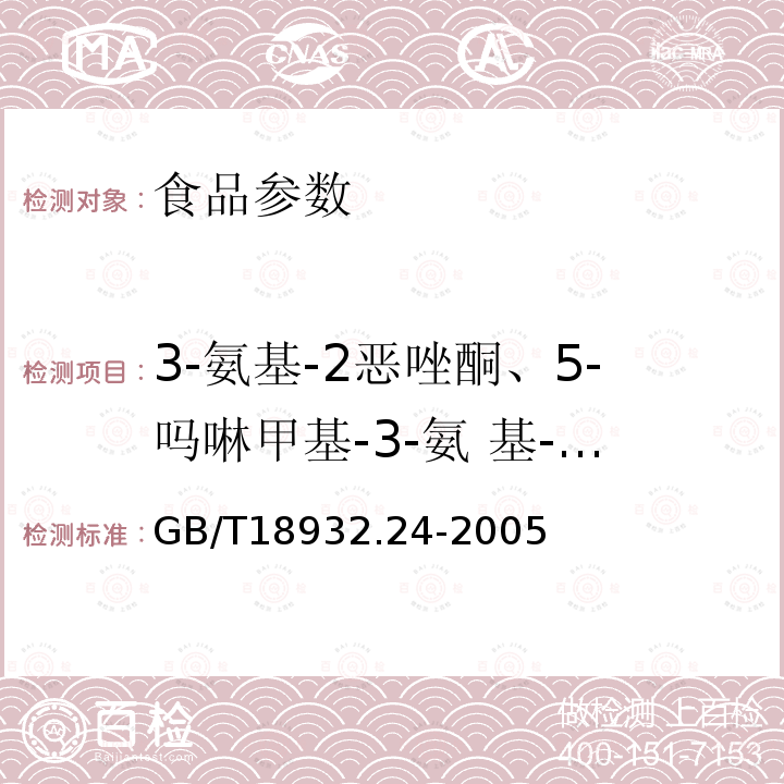 3-氨基-2恶唑酮、5-吗啉甲基-3-氨 基-2-氨基-2-恶唑烷基酮、1-氨基-乙内酰脲和氨基脲 蜂蜜中呋喃它酮、呋喃西林、呋喃妥因和呋喃唑酮代谢物残留量的测定方法 液相色谱-串联质谱法