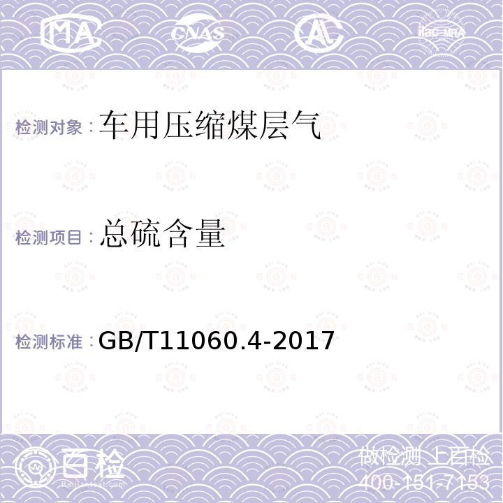 总硫含量 天然气.含硫化合物的测定 第4部分:用氧化微库仑法测定总硫含量