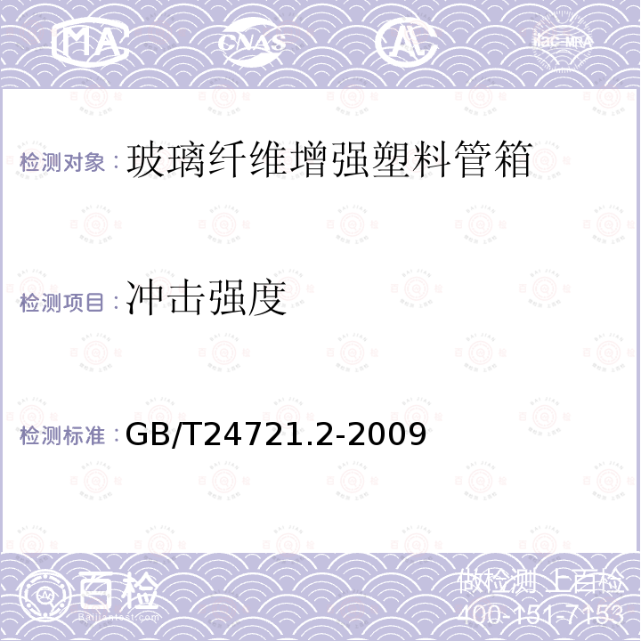 冲击强度 公路用玻璃纤维增强塑料产品 第2部分：管箱