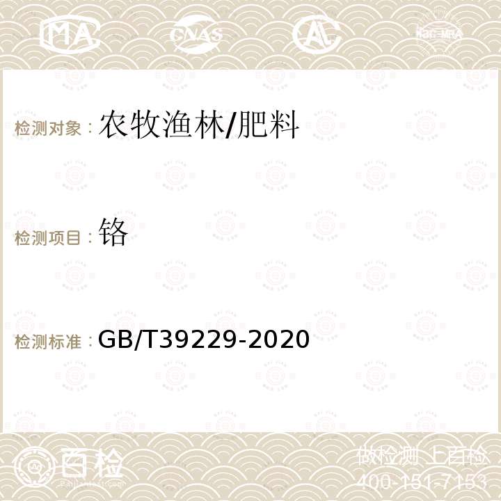 铬 肥料和土壤调理剂 砷、镉、铬、铅、汞含量的测定