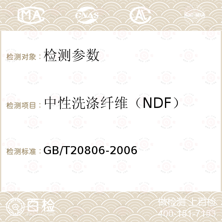 中性洗滌纖維（NDF） 飼料中中性洗滌纖維（NDF）