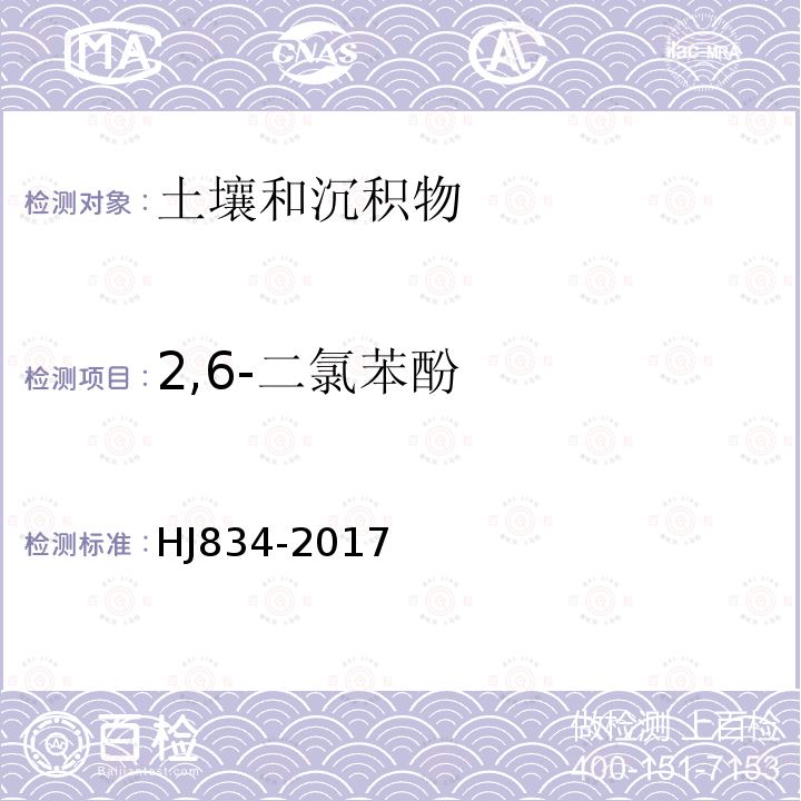 2,6-二氯苯酚 土壤和沉积物 半挥发性有机物的测定 气相色谱-质谱法