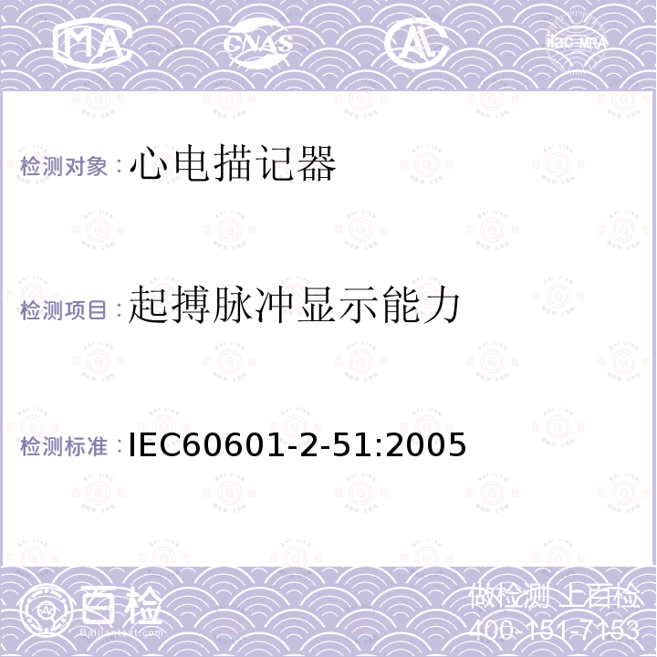 起搏脉冲显示能力 单道和多道心电描记器记录和分析的安全特殊要求