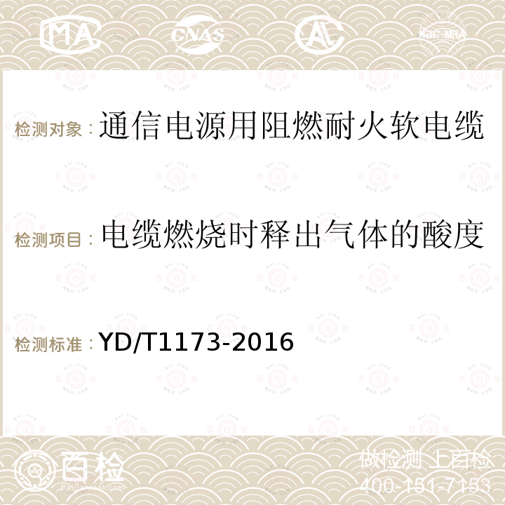 电缆燃烧时释出气体的酸度 通信电源用阻燃耐火软电缆