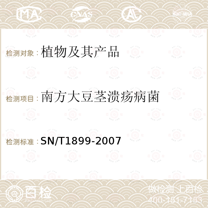 南方大豆莖潰瘍病菌 大豆莖潰瘍病菌檢疫鑒定方法