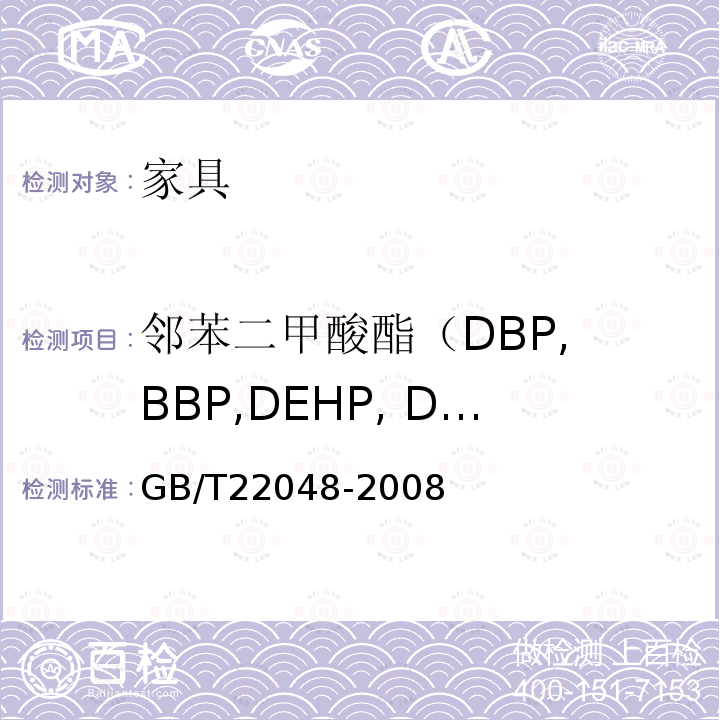 邻苯二甲酸酯（DBP, BBP,DEHP, DNOP,DINP, DIDP) 玩具及儿童用品 聚氯乙烯塑料中邻苯二甲酸酯增塑剂的测定