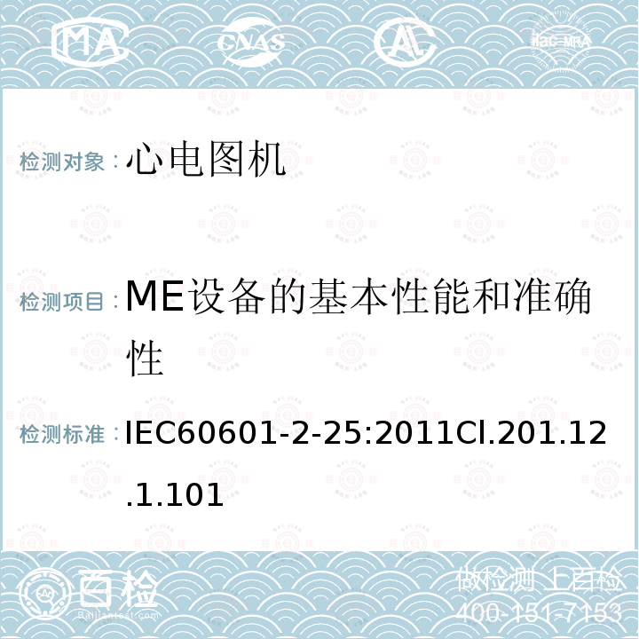 ME设备的基本性能和准确性 IEC 60601-1-2005+Amd 1-2012 医用电气设备 第1部分:基本安全和基本性能的通用要求