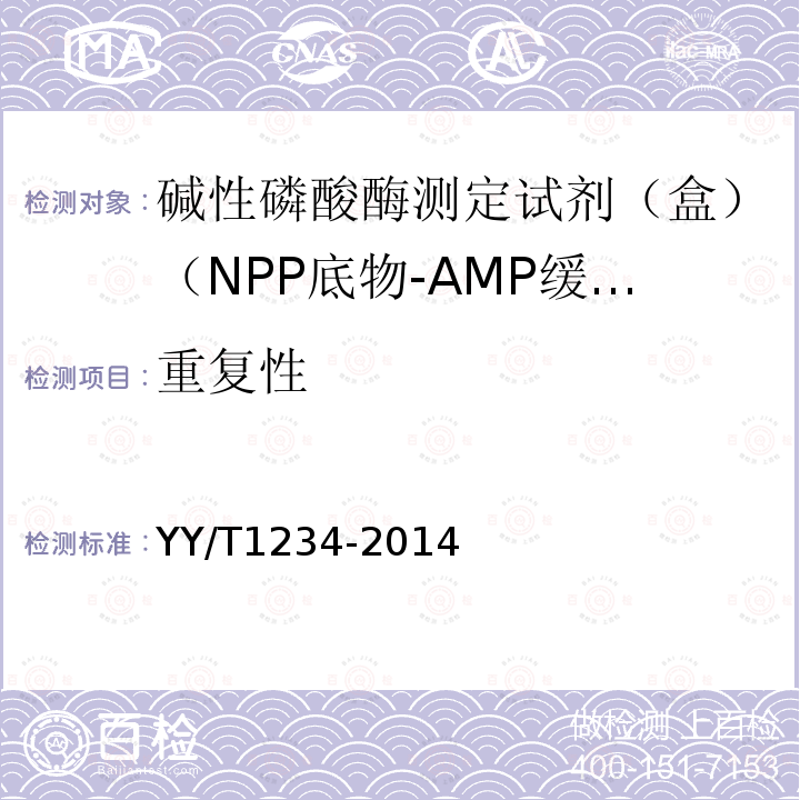 重复性 碱性磷酸酶测定试剂（盒）（NPP底物-AMP缓冲液法）