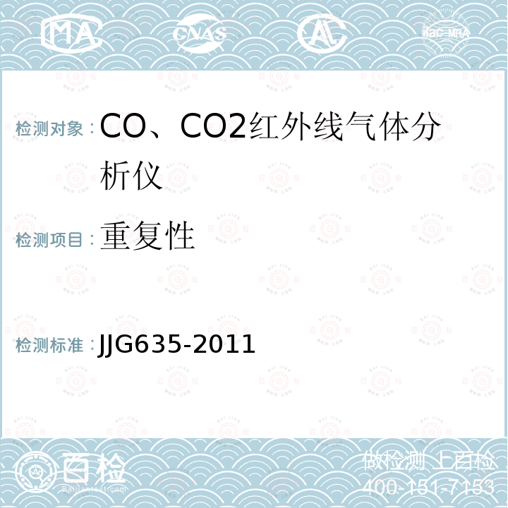 重复性 JJG635-2011 一氧化碳、二氧化碳红外气体分析器