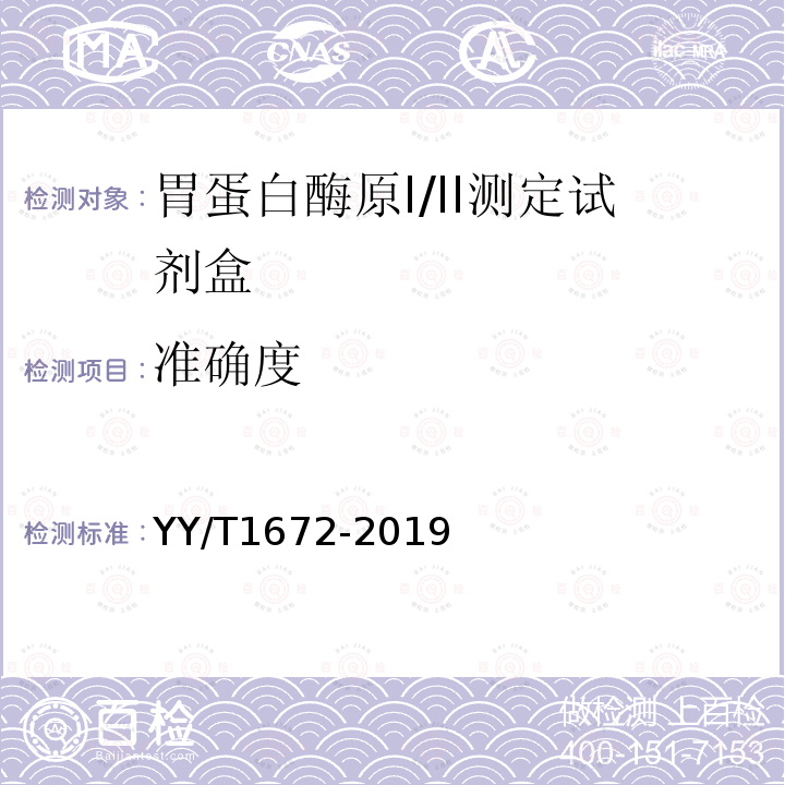 准确度 胃蛋白酶原I/II测定试剂盒