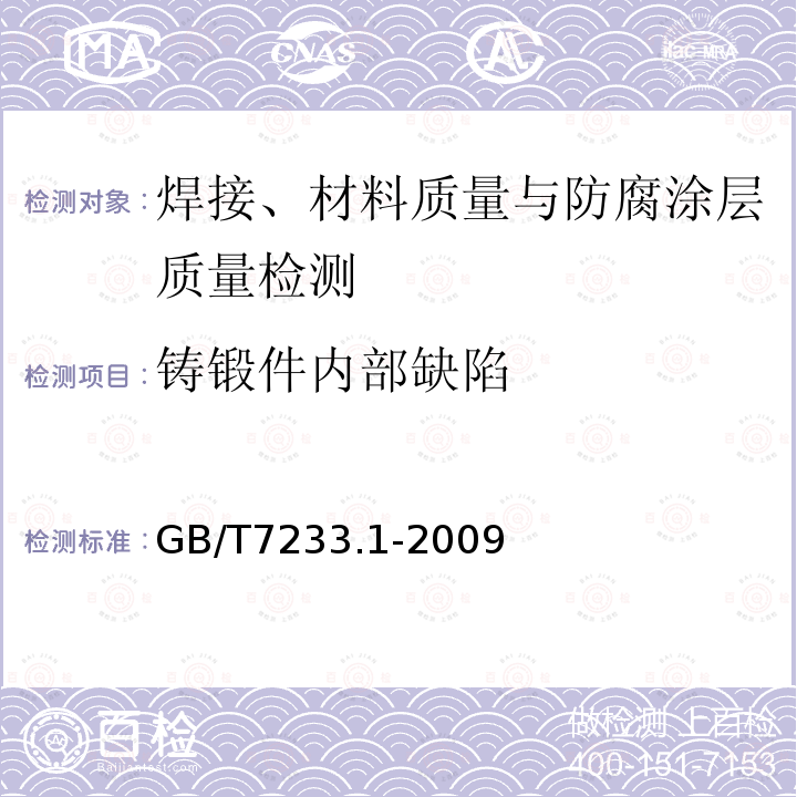 铸锻件内部缺陷 铸钢件 超声波检测 第1部分：一般用途铸钢件