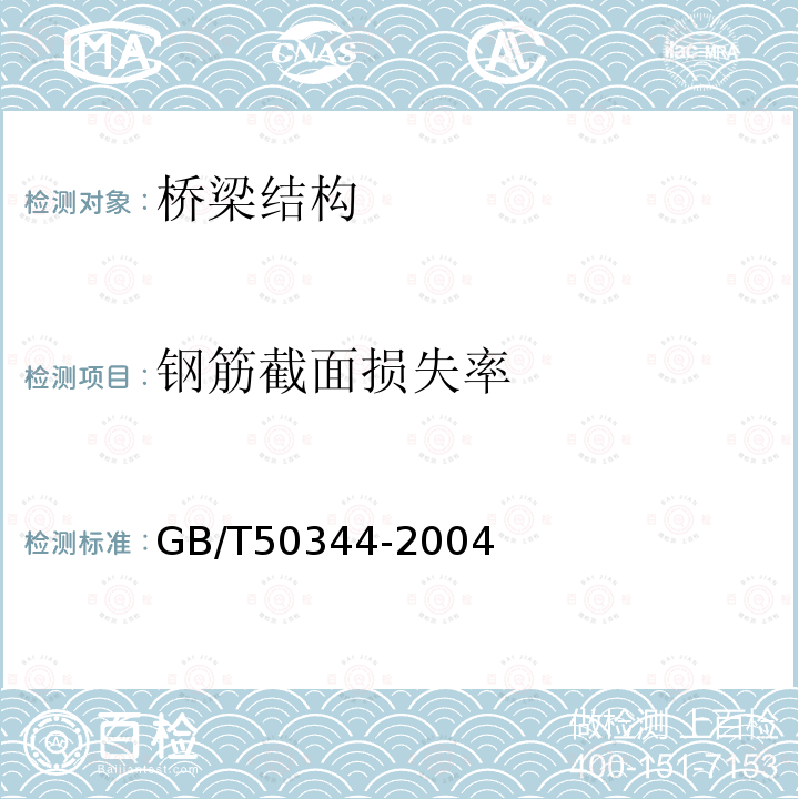 钢筋截面损失率 GB/T 50344-2004 建筑结构检测技术标准(附条文说明)