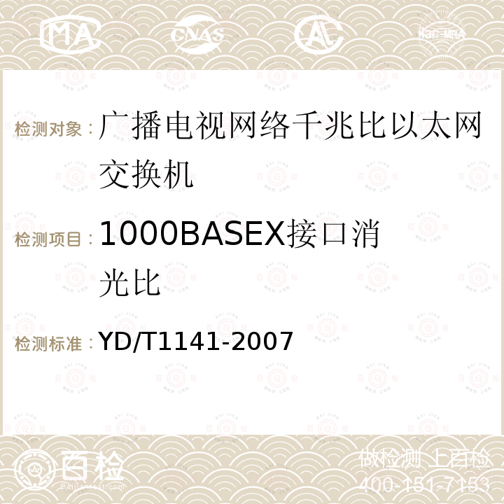 1000BASEX接口消光比 千兆比以太网交换机测试方法