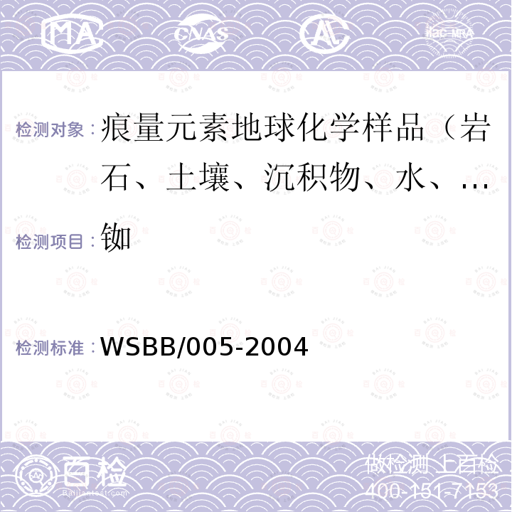 铷 勘查地球化学样品分析方法，X射线荧光光谱法测定34种主,次和痕量元素