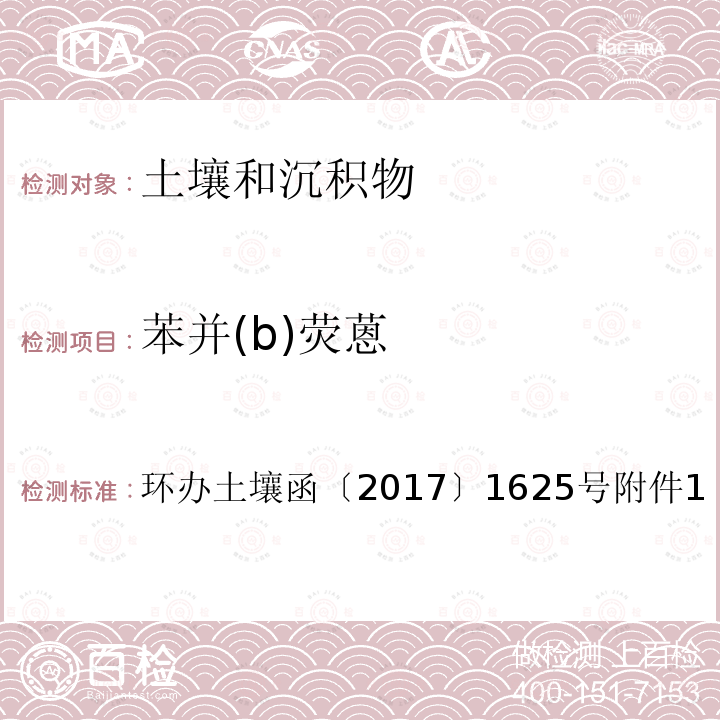 苯并(b)荧蒽 全国土壤污染状况详查土壤样品分析测试方法技术规定第二部分 1