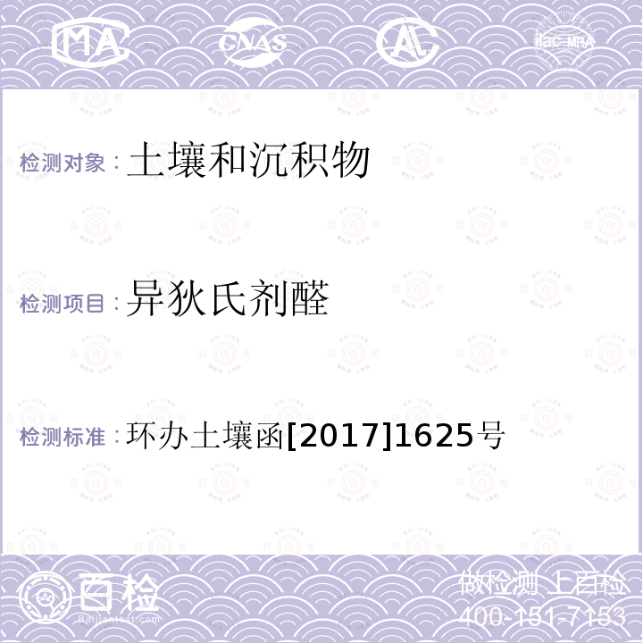 异狄氏剂醛 全国土壤污染状况详查 土壤样品分析测试方法技术规定 第二部分 2 有机氯农药类/2-1 气相色谱-质谱法