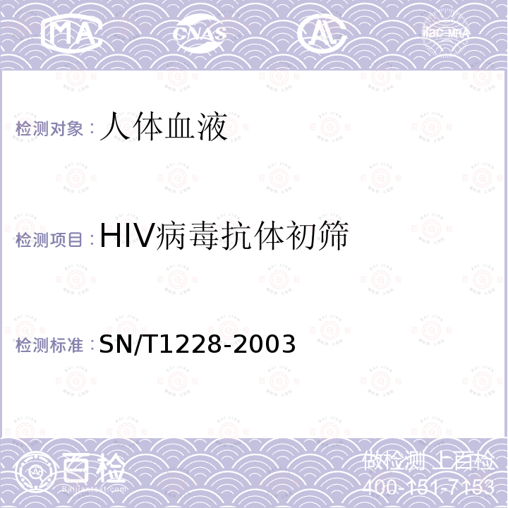 HIV病毒抗体初筛 国境口岸艾滋病检验规程